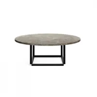 table basse - florence ø 90 ø 90 x h 32 cm marbre gris du marais/ piètement noir