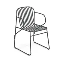 chaise et petit fauteuil extérieur - riviera avec accoudoirs fer ancien