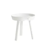 table d'appoint guéridon - around s blanc frêne teinté diam 45cm x h 46cm