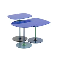 table d'appoint guéridon - thierry set de 3 bleu