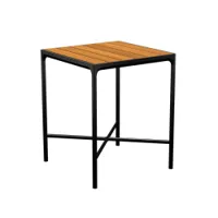 table et table basse extérieur - table haute four 90x90 bambou/ aluminium noir