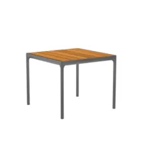 table et table basse extérieur - table four 90x90 bambou/ aluminium gris