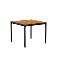 table et table basse extérieur - table four 90x90 bambou/ aluminium noir