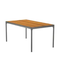 table et table basse extérieur - table four 160x90 bambou/ aluminium gris