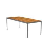 table et table basse extérieur - table four 210x90 bambou/ aluminium gris