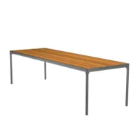 table et table basse extérieur - table four 270x90 bambou/ aluminium gris