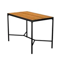 table et table basse extérieur - table haute four 160x90 bambou/ aluminium noir