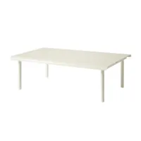 table et table basse extérieur - table basse patio 110x70  blanc perlé
