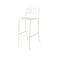 chaise et petit fauteuil extérieur - tabouret haut patio lames blanc pur
