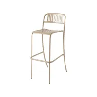chaise et petit fauteuil extérieur - tabouret haut patio lames beige gris