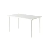 table et table basse extérieur - table patio 140x80  blanc perlé