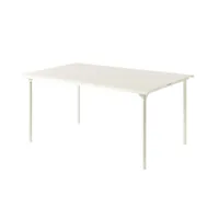 table et table basse extérieur - table patio 160x100  blanc perlé