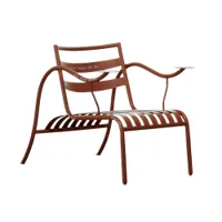 fauteuil - thinking man's chair métal verni l 63,5cm x p 96cm x h 70cm,  assise h 35cm rouge oxyde