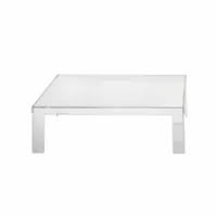 table basse - invisible table pmma l 100cm x p 100cm x h 32,5cm cristal