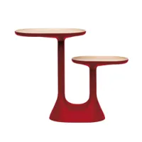 table d'appoint guéridon - baobab hêtre laqué l 80cm x p 30cm x h 63cm rouge