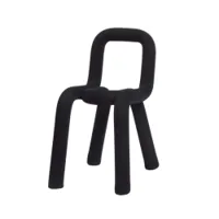 chaise - bold structure métal, mousse recouverte de textile noir l 39cm x p 53cm x h 77,5cm,  assise h 46,5cm