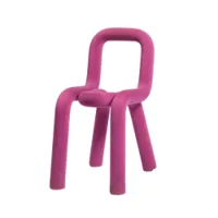 chaise - bold structure métal, mousse recouverte de textile rose l 39cm x p 53cm x h 77,5cm,  assise h 46,5cm