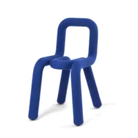 chaise - bold structure métal, mousse recouverte de textile bleu l 39cm x p 53cm x h 77,5cm,  assise h 46,5cm