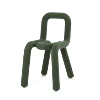 chaise - bold structure métal, mousse recouverte de textile vert l 39cm x p 53cm x h 77,5cm,  assise h 46,5cm
