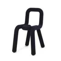 chaise - bold structure métal, mousse recouverte de textile bleu foncé l 39cm x p 53cm x h 77,5cm,  assise h 46,5cm