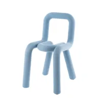 chaise - bold structure métal, mousse recouverte de textile bleu ciel l 39cm x p 53cm x h 77,5cm,  assise h 46,5cm
