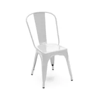 chaise - chaise a blanc acier inoxydable l 44cm x p 51,5cm x h 85cm,  assise h 44cm
