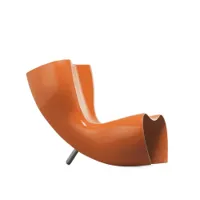 fauteuil - felt chair orange résine de verre, aluminium poli l 67cm x p 106cm x h 86cm,  assise h 32,5cm