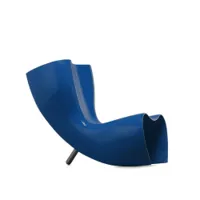 fauteuil - felt chair bleu résine de verre, aluminium poli l 67cm x p 106cm x h 86cm,  assise h 32,5cm