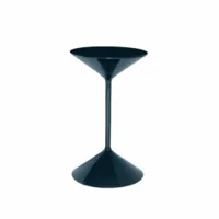table d'appoint guéridon - tempo cône polyuréthane, plateau mdf laqué, tige métal diam 34cm x h 50cm noir