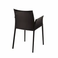 petit fauteuil - lea revêtement cuir, structure aluminium, rembourrage polyuréthane marron l 54cm x p 53cm x h 84cm,  assise h 45,5cm