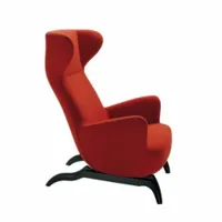 fauteuil - ardea cm socle bois verni noir, revêtement tissu teatro, rembourrage polyuréthane rouge l 78cm x p 94cm x h 115cm,  assise h 42cm