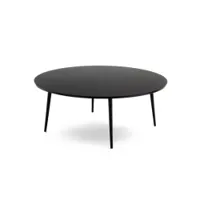 table basse - soho ø 90 diam 90cm x h 38cm noir plateau médium laqué, piètement métal laqué noir