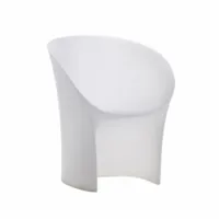 petit fauteuil - moon translucide polyéthylène blanc translucide l 61cm x p 62cm x h 73cm,  assise 44cm