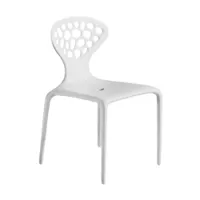 chaise et petit fauteuil extérieur - supernatural blanc polypropylène l 49cm x p 50cm x h 81cm,  assise 46cm