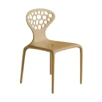 chaise et petit fauteuil extérieur - supernatural polypropylène caramel l 49cm x p 50cm x h 81cm,  assise 46cm