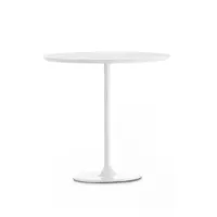 table d'appoint guéridon - dizzie 51x47 blanc base acier peint, plateau mdf blanc l 51cm x p 47cm x h 50cm