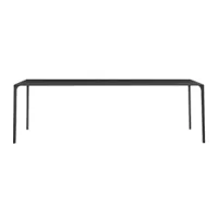 table - nuur 200 x 100 plateau laminé fenix, structure aluminium laqué l 200cm x p 100cm x h 74cm noir