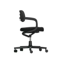 fauteuil de bureau - allstar tissu volo, mousse polyuréthane, polyamide noir l 61cm x p 49,5-74cm x h 78,5-95,5cm,  assise h 42-53cm