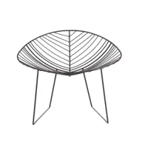 fauteuil - leaf lounge acier laqué marron l 86cm x p 56cm x h 70,5cm,  assise h 43,5cm