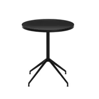 table - yop ø69 noir diam 69cm x h 74cm plateau laminé fenix, structure aluminium laqué
