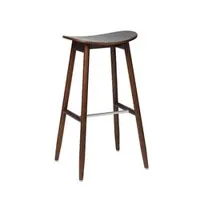 tabouret haut - icha bar stool noyer hêtre teinté noyer l 43 x p 37 x h 78 cm, assise h 75 cm