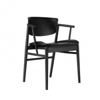 petit fauteuil - n01 noir chêne massif et contreplaqué