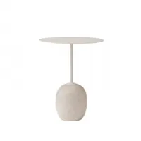 table d'appoint guéridon - lato ln8 ø 40 x h 50 cm blanc & marbre diva crème