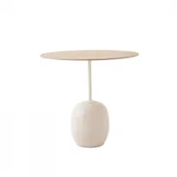 table d'appoint guéridon - lato ln9 l 50 x p 40 x h 45 cm chêne & marbre diva crème
