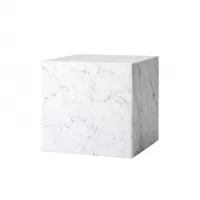table d'appoint guéridon - plinth cubic blanc marbre carrare blanc l 40 x p 40 x h 40 cm