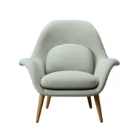 fauteuil - swoon lounge tissu kvadrat sunniva, chêne laqué naturel vert pastel 132