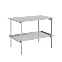 table d'appoint guéridon - rebar 75x44 l 75 x p 44 x h 55 cm marbre gris/ gris