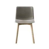 chaise - pato pieds bois gris quartz polypropylène, chêne naturel