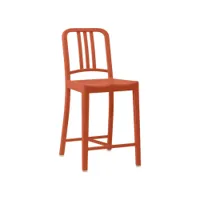tabouret haut - 111 navy stool orange polypropylène recyclé, fibre de verre l 42 x p 46 x h 96 cm, assise 63,5 cm