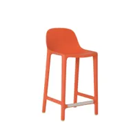 tabouret haut - broom stool orange polypropylène et sciure de bois recyclés l 43 x p 41 x h 85 cm, assise 61 cm